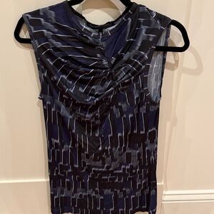 Gianfranco Ferre Blue and Black Striped Top